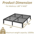 Venuezy 12 Inch High Queen Metal Bed Frame,Bed Frame with Storage Space,Noise-Free Heavy Duty Sturdy Mattress Foundation,Easy Assembly,Quick Setup,No Box Spring Needed,12 Inch,Queen