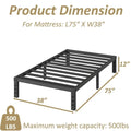 Venuezy 12 Inch High Twin Metal Bed Frame,Bed Frame with Storage Space,Noise-Free Heavy Duty Sturdy Mattress Foundation,Easy Assembly,Quick Setup,No Box Spring Needed,12 Inch,Twin
