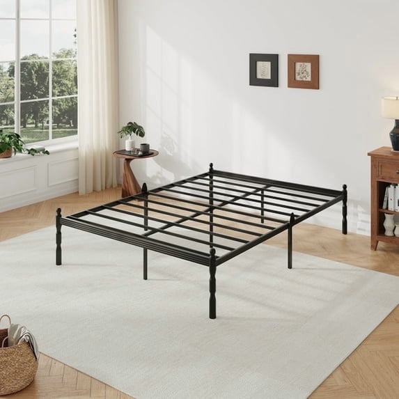 Venuezy 14 Inch High Full Metal Bed Frame,Bed Frame with Storage Space,Noise-Free Heavy Duty Sturdy Mattress Foundation,Easy Assembly,Quick Setup,No Box Spring Needed,14 Inch,Full